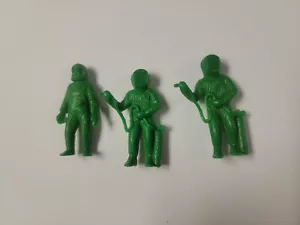 Astronaut MPC plastic Nasa US figure vtg Marx Space GREEN 4 In Lot Of 3 - Picture 1 of 2