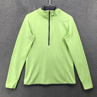 Sudadera Pullover Under Armour 1/4 Cremallera Ajustada Para Mujer Mediana Amarillo Neón 8174 Foto 1 de 4