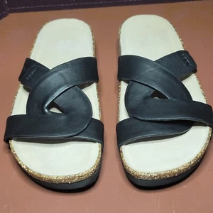 Women Abeo Slides Black Shoes - Picture 1 of 8