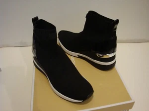 Stivaletti sneaker Michael Kors Skyler Strech in maglia nuovi con scatola neri MK taglia 9,5 - Foto 1 di 5