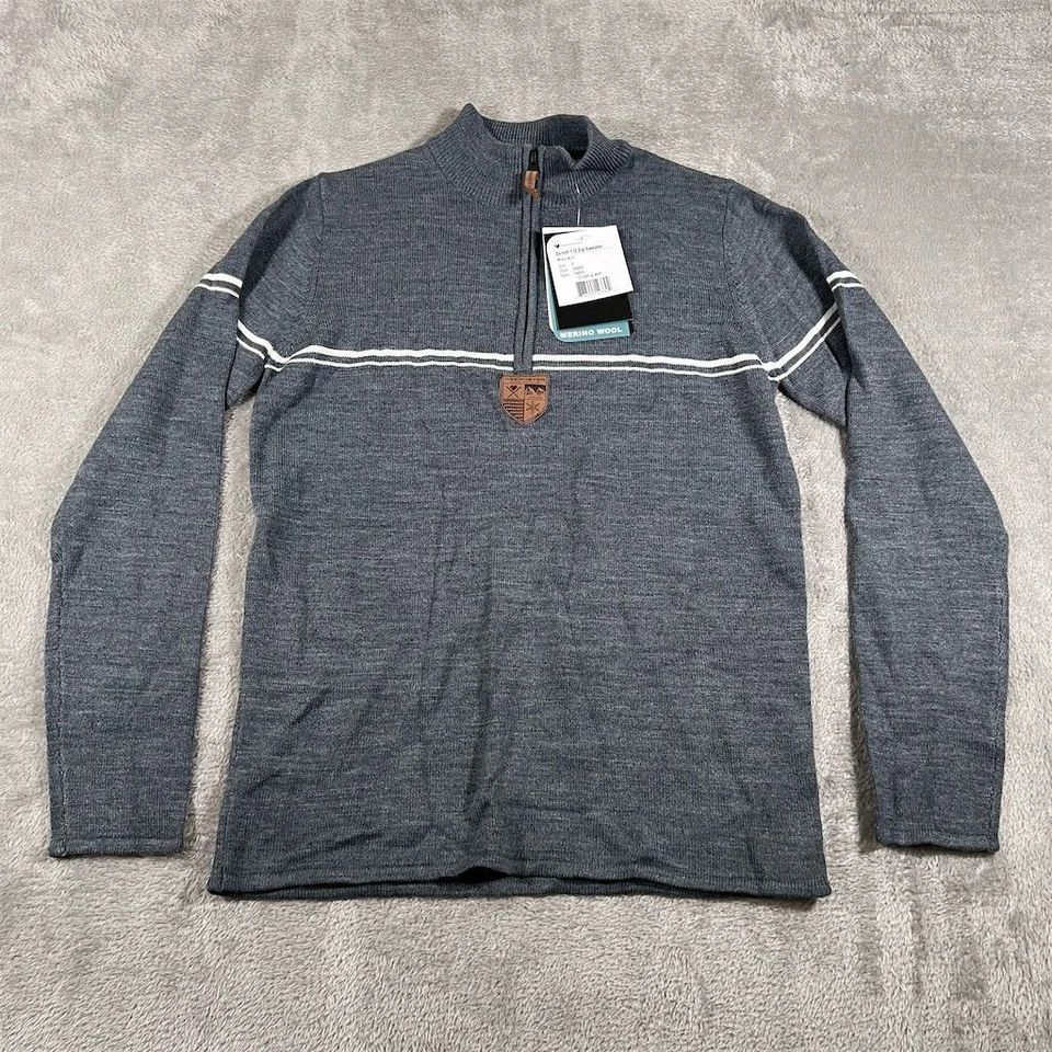 Obermeyer Men's Zurich 1/2 Zip Sweater Small Merino Wool Blend Gray Warm Soft - Image 1 of 4