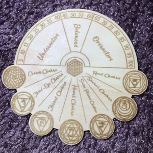 TABLA DE RADIESTESIA PÉNDULO MADERA PLACA DE ALTAR TABLERO Chakra curación equilibrio - Imagen 1 de 3