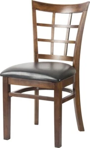 Restaurant Wooden Chair with Black Vinyl Seat Assembled Commercial Graded - Picture 1 of 2