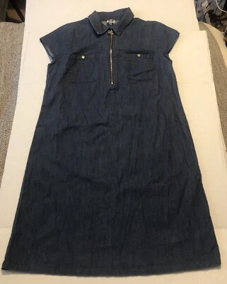Vestido vaquero Anne Klein para mujer talla 6 color azul manga corta G3D19 Foto 1 de 4