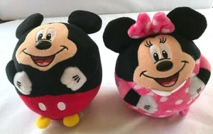 Ty Beanie Ballz Mickey Mouse Minnie Menge 2 Stofftiere Plüschbälle 5 Zoll 2013 - Bild 1 von 4
