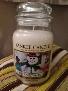 LARGE YANKEE CANDLE JAR BUILD A SNOWMAN from WINTER WONDERLAND COLLECTION VGC - Picture 1 of 1
