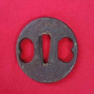 Espada Samurai Tsuba Antigua Japonesa de Katana Guardia Hierro Diseño Raro 66-D37 - Imagen 1 de 5