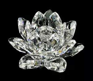 SWAROVSKI CRISTAL LIRIO DE AGUA LOTO PEQUEÑO CANDELABRO 1 7/8" X 3 1/8" - EXCELENTE - Imagen 1 de 5