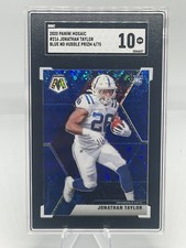 2020 Mosaic #214 Jonathan Taylor Blue No Huddle Prizm /75 Rookie SGC10