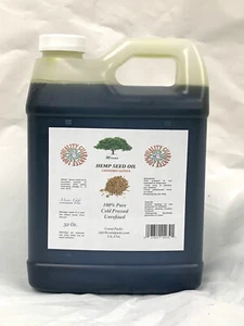 PURE HEMP SEED OIL 100% Pure ORGANIC UNREFINED 128 Oz 4 Quarters COLD PRESSED - Picture 1 of 1