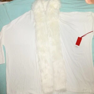 JLO FAUX FUR TRIM COATIGAN Style WJ86Z081RS NEW Woman SIZE Medium - Picture 1 of 14