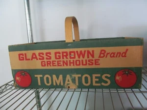 VTG Tomato Produce Box Container w/ Wood Handle 8 lb. Net - Picture 1 of 6