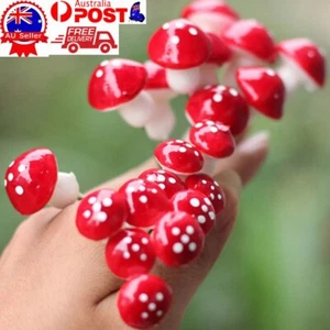 Mini 20 Pcs Fairy Garden Ornament Lawn Mushroom Miniatures Set Terrarium Decor - Picture 1 of 4