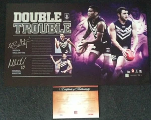 HAYDEN BALLANTYNE MICHAEL WALTERS FREMANTLE DOCKERS HAND SIGNED LIMITED PRINT - Picture 1 of 1