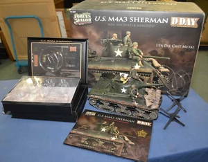 WW2 U S A M4A3 Sherman Tank D-Day Forces Of Valor 1:16 Diecast Built Metal Model - Picture 1 of 14