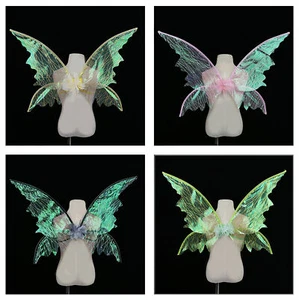 Sparkling Butterfly Wing Asymmetrical Elf Fairy Wings w/Shoulder Strap - Picture 1 of 27