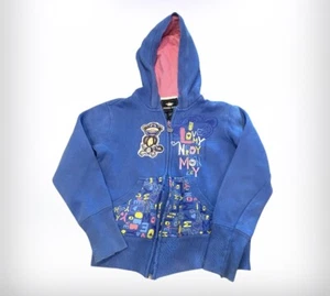 Y2K Bobby Jack Embroidered I Love my Nerdy Monkey Zip Up Hoodie Girls Small - Picture 1 of 11