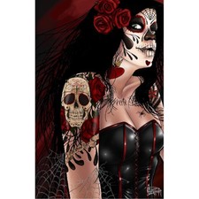 Dia de Los Muertos by Kris Chisholm Mexican Pin-up Girl Framed Fine Art Print