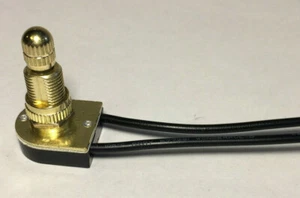 Nuevo interruptor de dosel giratorio de encendido/apagado de latón alto, vástago de 5/8", cables de 6" de largo RS406 - Imagen 1 de 4