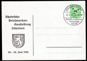 DR PP 126/C 12 DÜSSELDORF Rheinische Briefm.-Ausstellung 20.-22.6.36,SST 22.6.36 - Bild 1 von 2