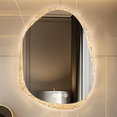 Specchio bagno con illuminazione LED senza appannamento 3 colori luce specchio asimmetrico - Immagine 1 di 4