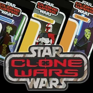 STAR WARS Tartakovsky "CLONE WARS"" Kenner Estilo Vintage TVC Juguete Logotipo parche - Imagen 1 de 3