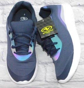ATHLETIC WORKS MEMORY FOAM DAMEN LILA NEON KOMFORT SNEAKERS SCHUHE GRÖSSE 8 NEU - Bild 1 von 8