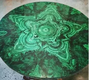 Tavolo centrale gioco pietra malachite casuale rotondo 36" piano moderno bar caffè scrivania - Foto 1 di 7