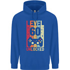 60th Birthday 60 Year Old Level Up Gamming Mens 80% Cotton Hoodie