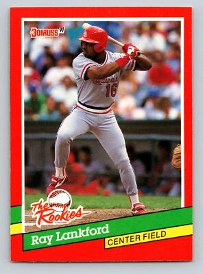 1991 Donruss The Rookies Baseball #8 Ray Lankford St. Louis Cardinals - Image 1 of 2