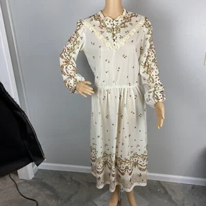 Vintage Montgomery Ward Damen Größe 16 Blumenmuster Bauernkleid SCHLUPF FEHLT - Bild 1 von 7
