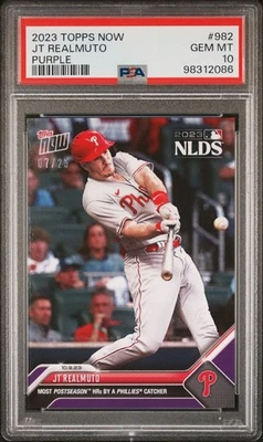 PSA 10 2023 Topps Now Purple #982 JT Realmuto /25 Most HRs Catcher Phillies  - Image 1 of 2