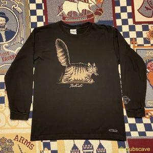 Crazy Shirts B Kliban Badcat Shirt Youth Large Black Long Sleeve Double Sided - Picture 1 of 15
