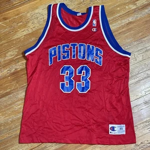 Vintage 90s Grant Hill Detroit Pistons Champion Jersey Size 48 NBA Basketball - Picture 1 of 12