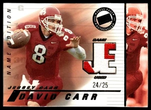 2002 Press Pass Jersey Name Patch 2 COLOR David Carr /25 Fresno State Bulldogs - Picture 1 of 2