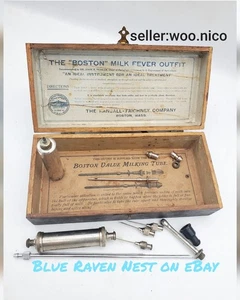 Antique Boston Milk Fever Outfit Medical Kit Veterinarian Case Tool Device Set - Picture 1 of 16