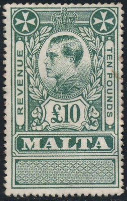 MALTA 1936, KEVIII, £10 VALUE, NICE FALSE, FAUX ESSAY MINT STAMP. #D190 - Image 1 of 2