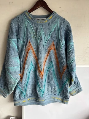 Vintage Coogi Blues 3D Textured Knit Sweater Size M Blue Rare - Image 1 of 4
