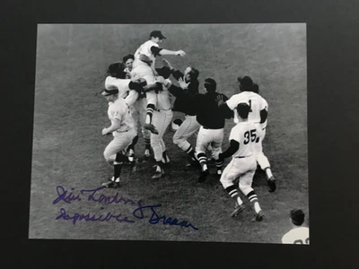 JIM LONBORG AUTOGRAPHED BOSTON RED SOX  8 X 10 PHOTO - Image 1 of 4
