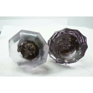 Lila Amethyst Glas Türklinken beschädigt Vintage Antik Menge 2 - Bild 1 von 8