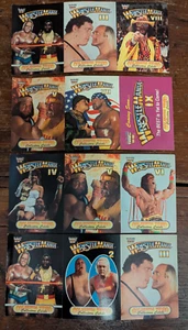 VTG 1993 WWF Complete Set 1-9 WrestleMania Coliseum on 4 UNCUT CARD PROMO STRIPS - Picture 1 of 10