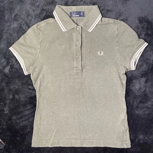 Fred Perry Retro Moss Green White Twin Tip Short Sleeve Collared Polo Shirt 8 - Picture 1 of 13