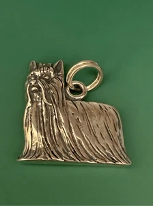 .925 Yorkie Sterling Silber Schmuck Charm #Hund - Bild 1 von 3