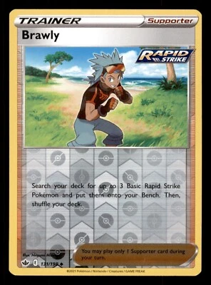 Chilling Reign Reverse Holo Brawly 131/198 Pokemon Trainer Card Uncommon NM - Image 1 of 2