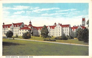 c.1920 State Hospital Worcester MA Postkarte Insane Asylum - Bild 1 von 2
