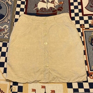 United Colors Of Benetton Linen Flax Skirt Women’s 48 Khaki Tan Made In Italy - Picture 1 of 11