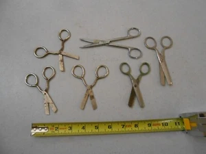 VINTAGE LOT / SET OF 6 SMALL STRAIGHT & ROUND TIP SCISSORS AMIGO - Picture 1 of 8