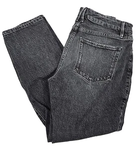 Good American Jeans Good Classic Slim Straight High Rise Black Womens 6/28 - Picture 1 of 14