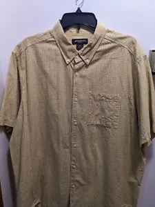 Eddie Bauer Men's 2XL Chartreuse Yellow Striped Short Sleeved Button Up Shirt - Picture 1 of 9
