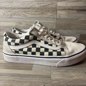low top checkered vans